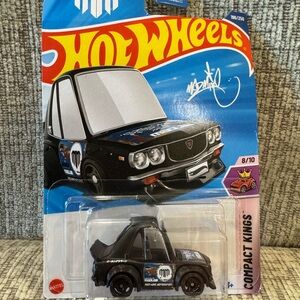 Hot Wheels 2025 Mainline Compact Kings Mazda RX-3 Mad Mike Tooned Black #196